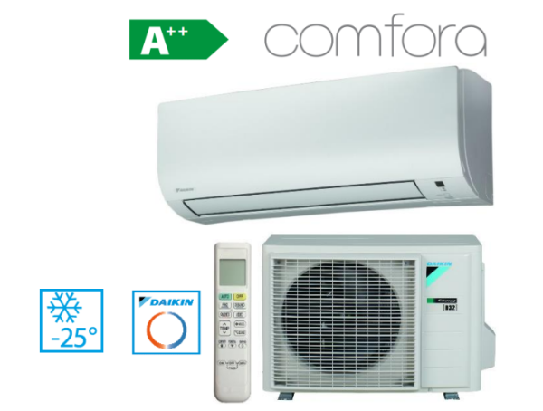 SIENINIAI NORDIC ORAS ORAS ŠILUMOS SIURBLIAI COMFORA FTXTP M + RXTP R